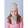 Кремовый набор шапка и хомут для девочки Эльза (Упаковка, ростовка 46-48)