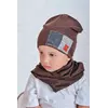Набор для мальчика шапка и хомут для мальчика Ван (Упаковка, ростовка 46-48-50)