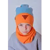 Набор детская шапка и хомут Круз голубо-оранжевий (Упаковка, ростовка 50-52)