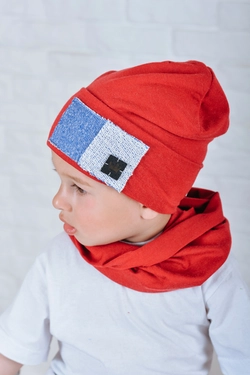 Набор хомут и шапка для мальчика Ван (Упаковка, ростовка 46-48-50)