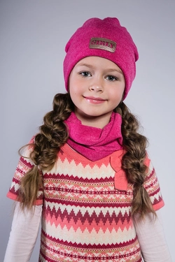 Набор шапка и хомут для девочки Пинк малиновый (Упаковка, ростовка 50-52-54)