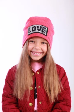 Стильная детская зимняя шапка Ривер красного цвета(упаковка, ростовка 54-56-58)