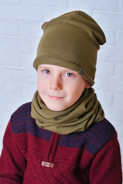 Набор шапка и хомут для мальчика Рун (Упаковка, ростовка 52-54-56)