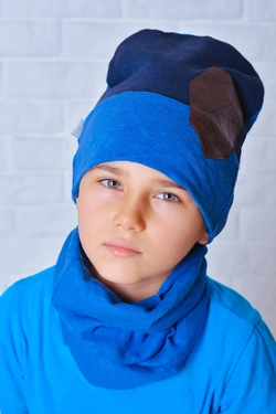 Комплект шапка и хомут для мальчика Тед (Упаковка, ростовка 50-52-54)