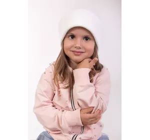 Белоснежный набор детская шапочка и хомут для девочки Сноу (упаковка, ростовка 52-54)