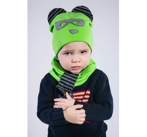 Набор шапка и хомут для мальчика Дигер Салатовый (Упаковка, ростовка 44-46, 48-50)