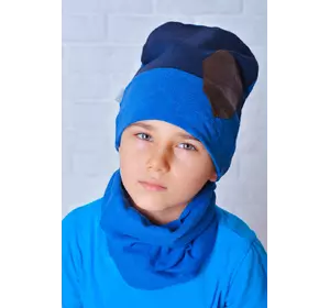 Комплект шапка и хомут для мальчика Тед (Упаковка, ростовка 50-52-54)