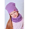 Фиолетовый набор шапка и хомут для девочки Мадлен (Упаковка, ростовка 50-52-54)