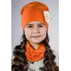 Оранжевый набор Диана шапка и хомут для девочки (Упаковка, ростовка 48-50-52)