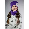 Набор фиолетовый шапка и хомут для девочки Диана (Упаковка, ростовка 48-50-52)