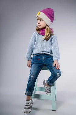 Набор Мони для девочки. Фиолетовые шапка и хомут (Упаковка, ростовка 48-50-52)